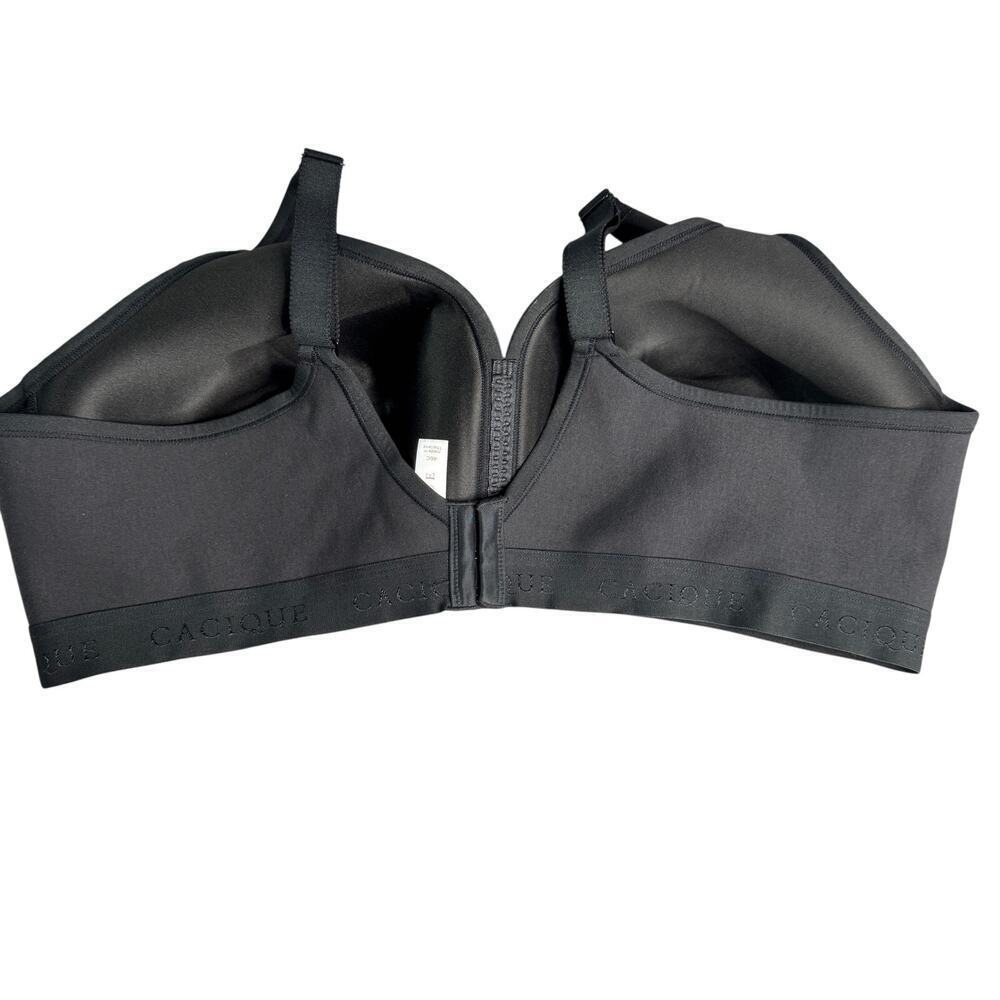 Cacique Womens 46C Black Wireless Bra Lightly Lined Plus Size Comfort - Picture 2 of 8